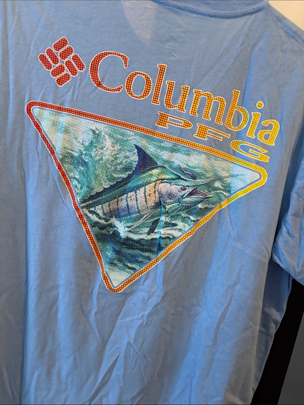 Columbia Light Blue Short Sleeve Tee with Yellow Logo